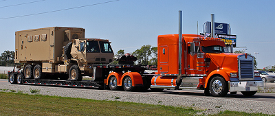 Truck loaded for professional transport